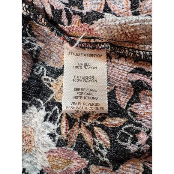 Alter'd State Black Floral Mini Bell Sleeve Boho Dress Size L - Picture 12 of 12